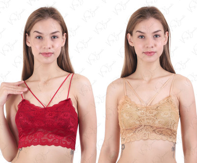 VS Beauti VS Beauti Dream Fit Women's Seamless Strap Padded Bra Women Full Coverage Lightly Padded Bra(Maroon)