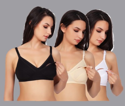 In Beauty Women Maternity/Nursing Non Padded Bra(White, Black, Beige)