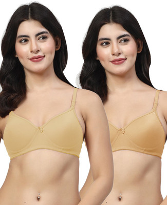 LILY maofcigam Women Everyday Heavily Padded Bra(Beige, Gold)
