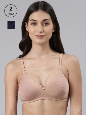 Dollar Missy Wire-Free Basic Support T-Shirt Women T-Shirt Non Padded Bra(Dark Blue, Beige)