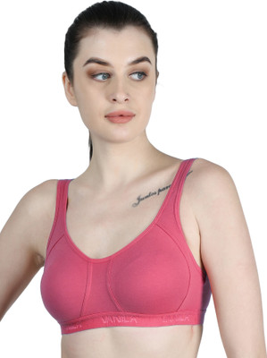 Vanila B Cup Size Seamless and Comfortable Cotton Slip-On(Size 40, Pack of 2) Women Sports Non Padded Bra(Pink)