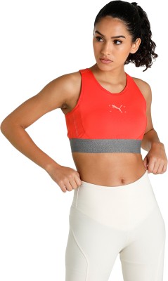 PUMA RE.COLLECTION SPORTS BRA Women Sports Lightly Padded Bra(Orange)