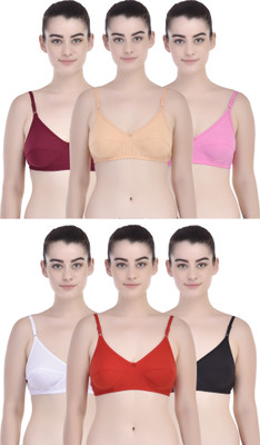 Yana Women Full Coverage Non Padded Bra(Red, White, Pink, Maroon, Gold, Black)