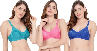 KSB Enterprises Women Everyday Non Padded Bra(Dark Green, Pink, Blue)