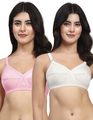 LILY ihskaneemMino Women Minimizer Non Padded Bra(White, Pink)