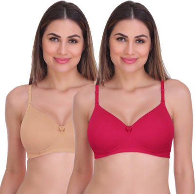 Featherline Seamless Heavily Padded Cotton Lycra Womens T-Shirt Bras - Rane Women Push-up Heavily Padded Bra(Multicolor)
