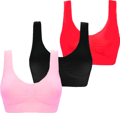 zoxen Women Sports Non Padded Bra(Multicolor)
