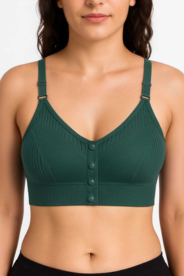 Goness Oripower Women Wireless Push-Up Bra | Soft Lightly Padded Full Coverage Bra Women T-Shirt Lightly Padded Bra(Green)