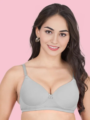 KELLPAR Women’s Everyday Comfort Padded Bra | Seamless,Adjustable Straps, Full Coverage Women Everyday Lightly Padded Bra(Grey)