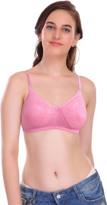 Featherline Casual Poly Cotton Heavily Padded Women's T-Shirt Bras Women T-Shirt Heavily Padded Bra(Pink)