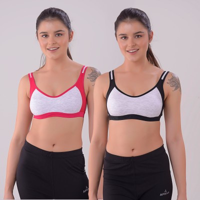 Apraa & Parma AF-3004 SP Women Sports Non Padded Bra(Black, Pink)