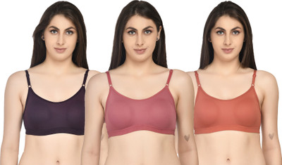 ASHMIRAS Women Sports Non Padded Bra(Orange, Pink, Purple)