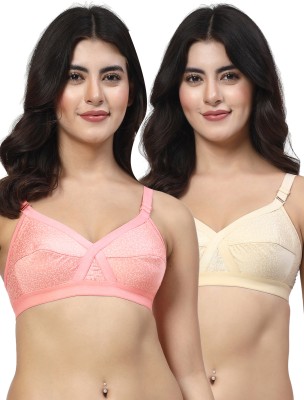 LILY ihskaneem Women Minimizer Non Padded Bra(Red, Beige)