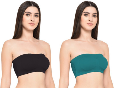 Guru Krupa Traders Women's Nylon Spandex Free Size Lightly Padded Pull On Sport Bra Women Everyday Non Padded Bra(Black, Dark Green)