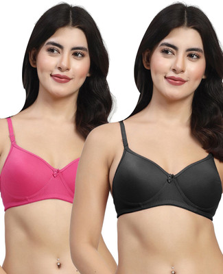 LILY maofcigamMino Women T-Shirt Heavily Padded Bra(Black, Pink)