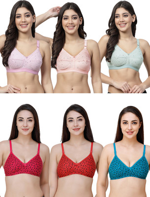 Docare MixPrint Women Everyday Non Padded Bra(Green, Pink, Orange, Red, Blue, Pink)