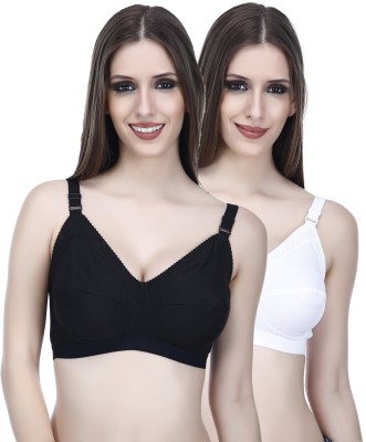 Viral Girl Pure Comfort All Day Support Women Full Coverage Non Padded Bra(White, Black)