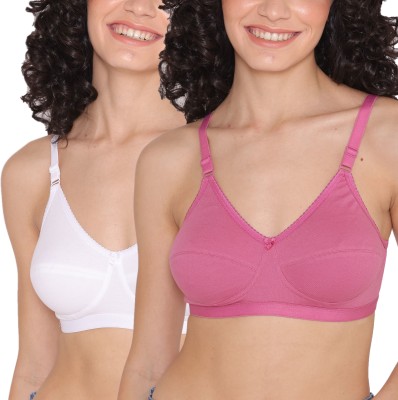 INKURV RIO Women Full Coverage Non Padded Bra(White, Pink)