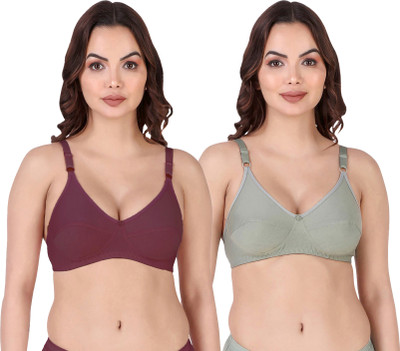 aamarsh Rinki Bra Women Minimizer Non Padded Bra(Maroon, Green)