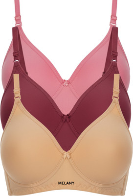 MELANY. FASHION bra for women Women Full Coverage Non Padded Bra(Pink, Maroon, Beige)