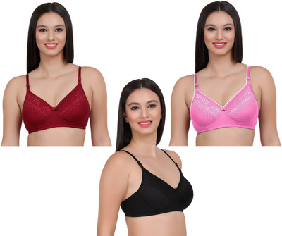 KOISA women lightly padded bra for daily use combo pack of 3 size 36b Women T-Shirt Heavily Padded Bra(Multicolor)