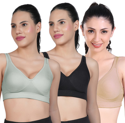 Shyam Sons FLAIR Curvv Women Sports Non Padded Bra(Green, Black, Brown)