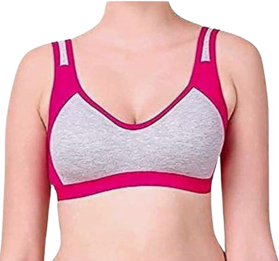 BodyBest Sporty_Black Women Sports Non Padded Bra(Grey, Red)