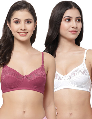 Docare NET21 Women Bralette Non Padded Bra(Maroon, White)