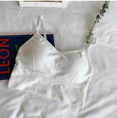 REYCONA fANCY FREE SIZE BRA Women Cami Bra Lightly Padded Bra(White)