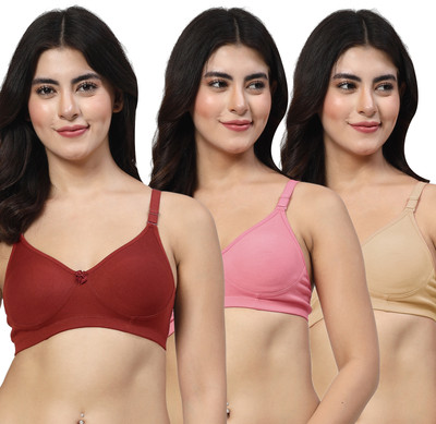LILY bra Women T-Shirt Non Padded Bra(Maroon, Pink, Beige)