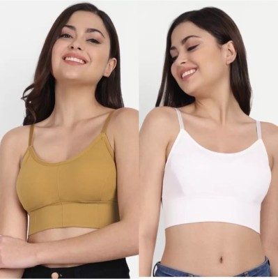 BRANKLY URJA Women Cami Bra Lightly Padded Bra Women Everyday Lightly Padded Bra(Yellow, White)