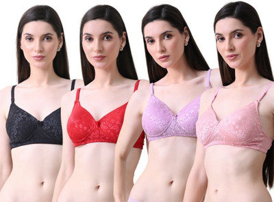 Curvy Love Seamless Everyday Women T-Shirt Lightly Padded Bra(Multicolor)