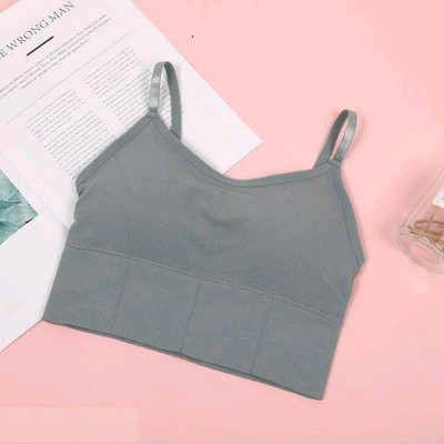 Rugleyne Women Cami Bra Lightly Padded Bra(Grey)