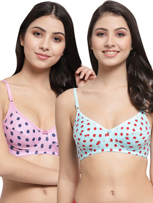 Docare YummyMino Women Everyday Non Padded Bra(Blue, Pink)