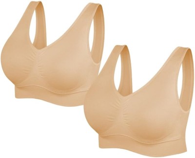 ZEEMBOOLI RYTAIR203 Women Sports Non Padded Bra(Beige)