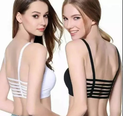 PreetyMore Women And Girls 6 Strap Cotton Bra Size 28 TO 32 Free Women Full Coverage Lightly Padded Bra(Multicolor)