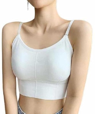 QUEENTERS Women Bralette Lightly Padded Bra(White)