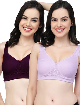 COLLEGE GIRL CG1214Mino Women Minimizer Non Padded Bra(Purple, Purple)