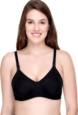 SONA Cotton Feeding Bra – Maternity & Nursing Bra with Easy Clip Access Women Maternity/Nursing Non Padded Bra(Black)