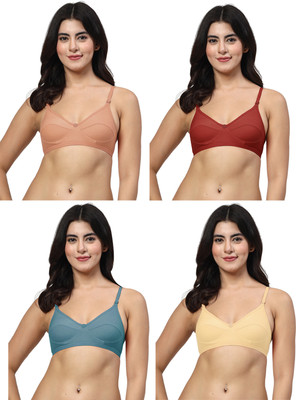 LILY anpas Women Everyday Non Padded Bra(Brown, Maroon, Beige, Blue)