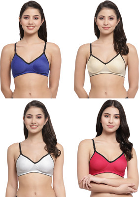 Docare M2Mino Women T-Shirt Non Padded Bra(Dark Blue, Beige, Pink, White)
