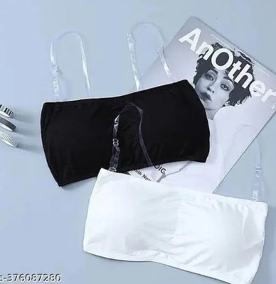 PreetyMore Women And Girls Full Coverage Viscose Lycra Pack Of 2 Women Everyday Lightly Padded Bra(Black, White)