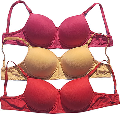 Kotanvibes Seamless Moulded Padded Bra Women T-Shirt Lightly Padded Bra(Multicolor)