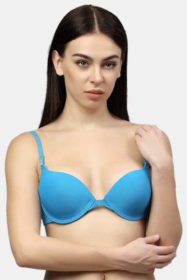 PrettyCat PrettyCat Multiway Front Open Pushup Bra. Women Push-up Heavily Padded Bra(Light Blue)
