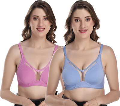 Viral Girl NA Women Everyday Non Padded Bra(Purple, Light Blue)