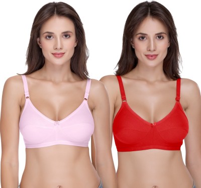 SONA H-04 full coverage seamed non padded bra Women Full Coverage Non Padded Bra(Red, Pink)