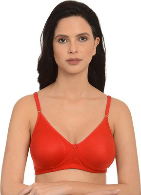 Anantafashion Women T-Shirt Lightly Padded Bra(Red)