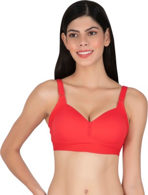 Joomie Joomie Plus Size Medium Padded U-Back Seamless T-Shirt Bra Women Minimizer Lightly Padded Bra(Red)