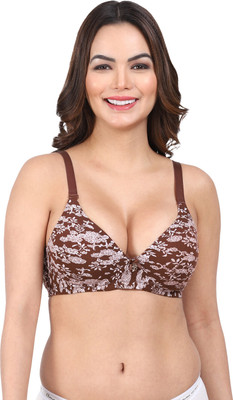 AMOUR SECRET Secret Women's Medium Padded T-Shirt Bra PDRK017 Women T-Shirt Lightly Padded Bra(Brown)