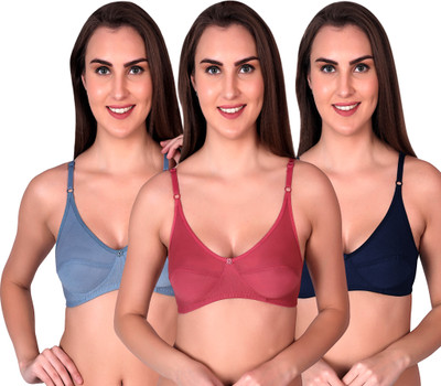 lufiya riru Women Sports Non Padded Bra(Dark Blue, Light Blue, Pink)
